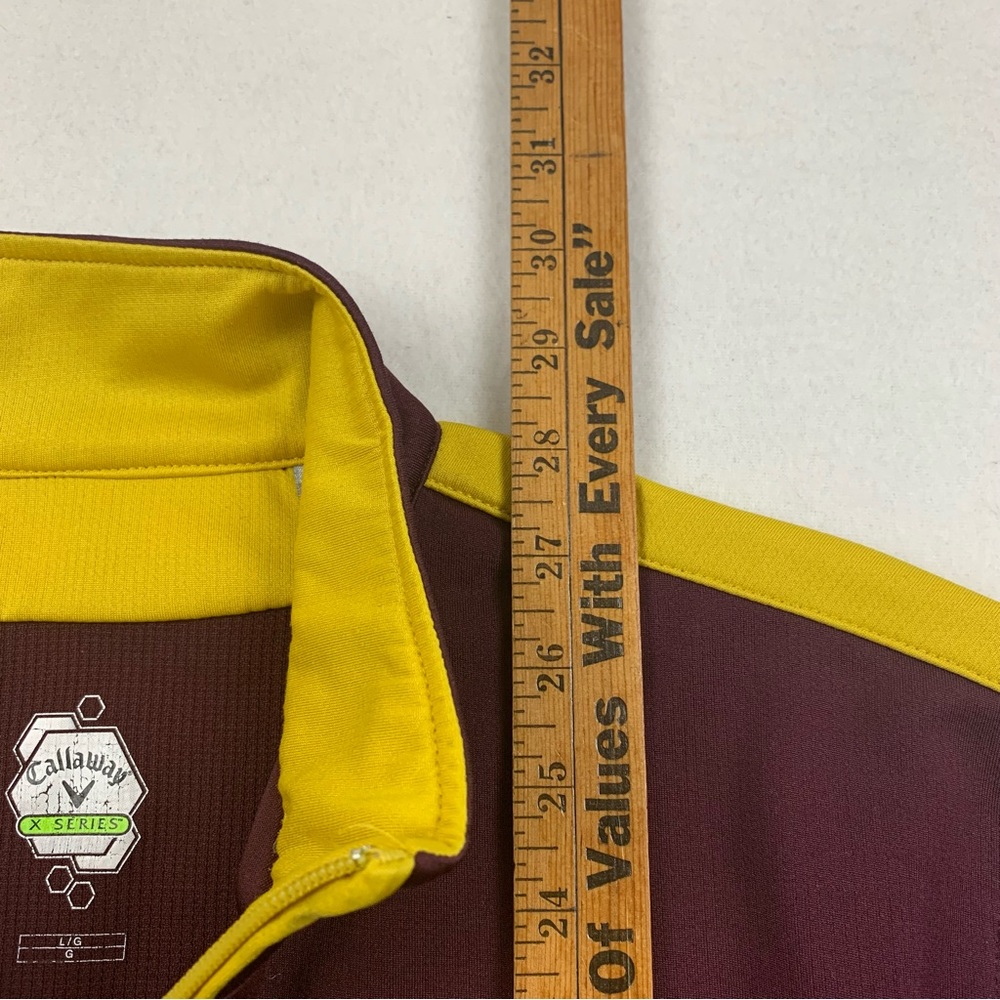 Callaway 1/4 Zip Pullover Mens Large Golf Performance Maroon‎ Activewear Wicking - Picture 6 of 7